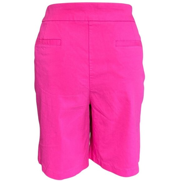Coral Bay Pink Rayon Blend Stretch Shorts Women Sz 16 Inseam 8.5" #27T - Picture 8 of 11